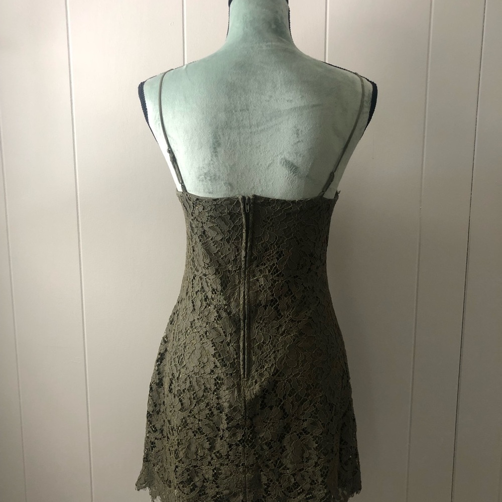 Olive Lace Detail Dress - Picture 2 of 4